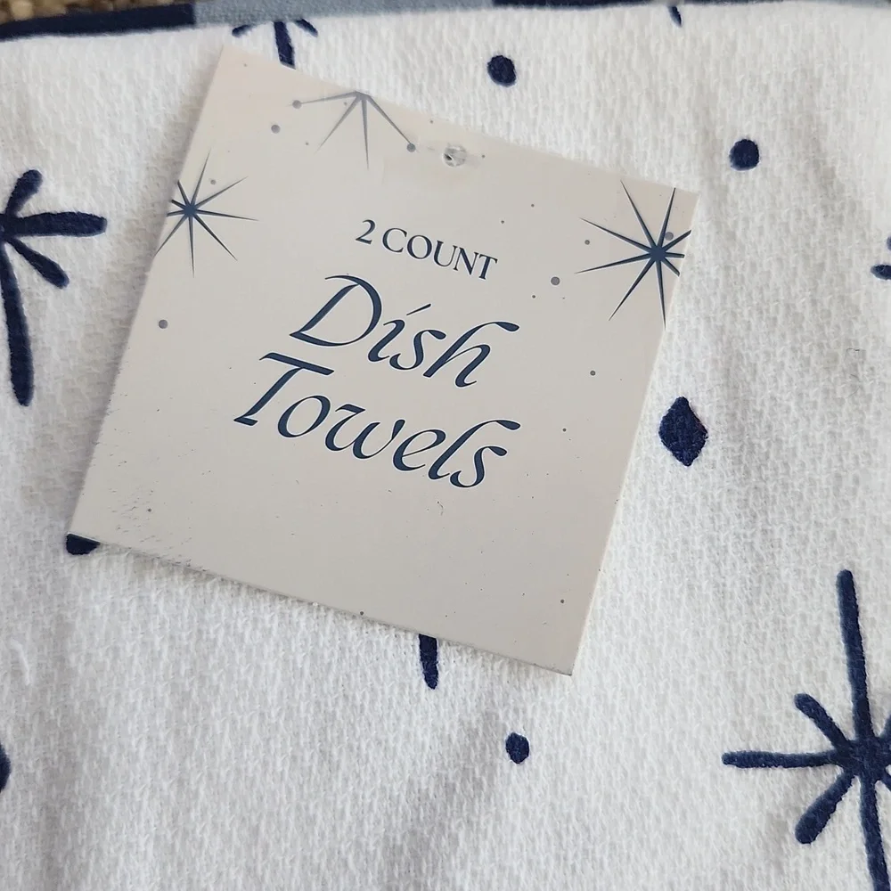 Room Essentials Shower Curtain and 2 Packs Of Dish Towels